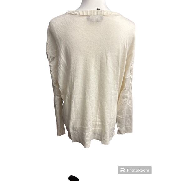 INC International Concepts White Sweater Large Cashmere - Picture 2 of 4